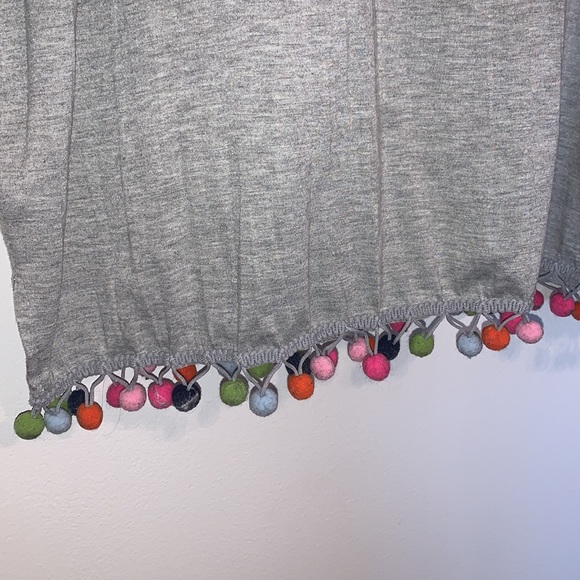 The Wendy Williams Collection Grey Box Cut Pom Pom Colorful Grey Square Tee XL - Picture 4 of 12